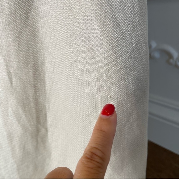 MNG Skirt size 6 Ivory Black Linen Straight Pencil Herringbone Knee Career Suit - Picture 9 of 12